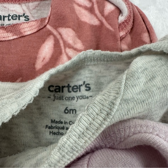 Carters Size 6Months 4-Pack Onesie Bundle Muted Neutrals Comfy Basics Baby Girl - Picture 4 of 6